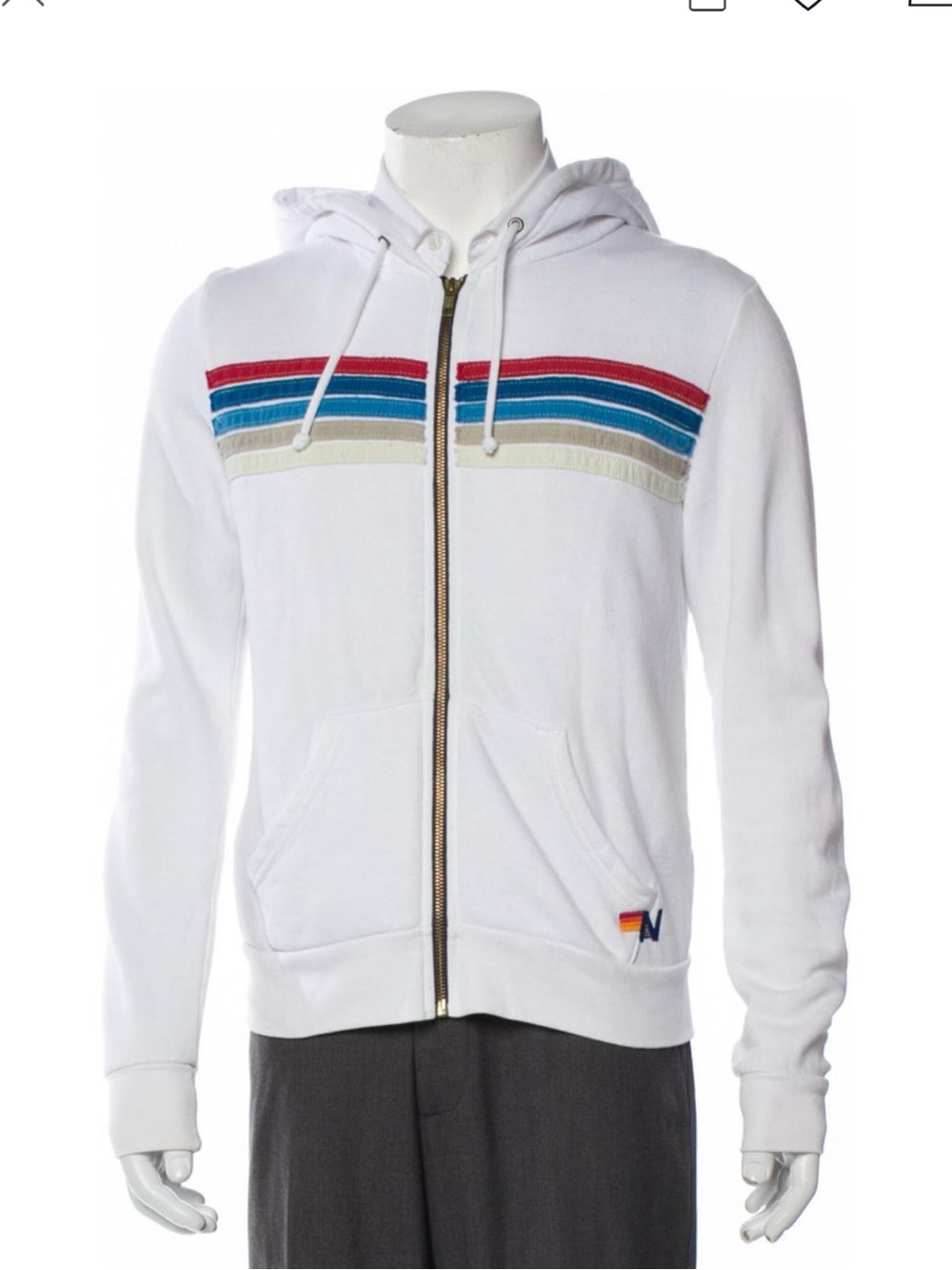 AVIATOR NATION 5 Stripe Full Zip Hoodie Swearshirt (Size XL) - Picture 2 of 8